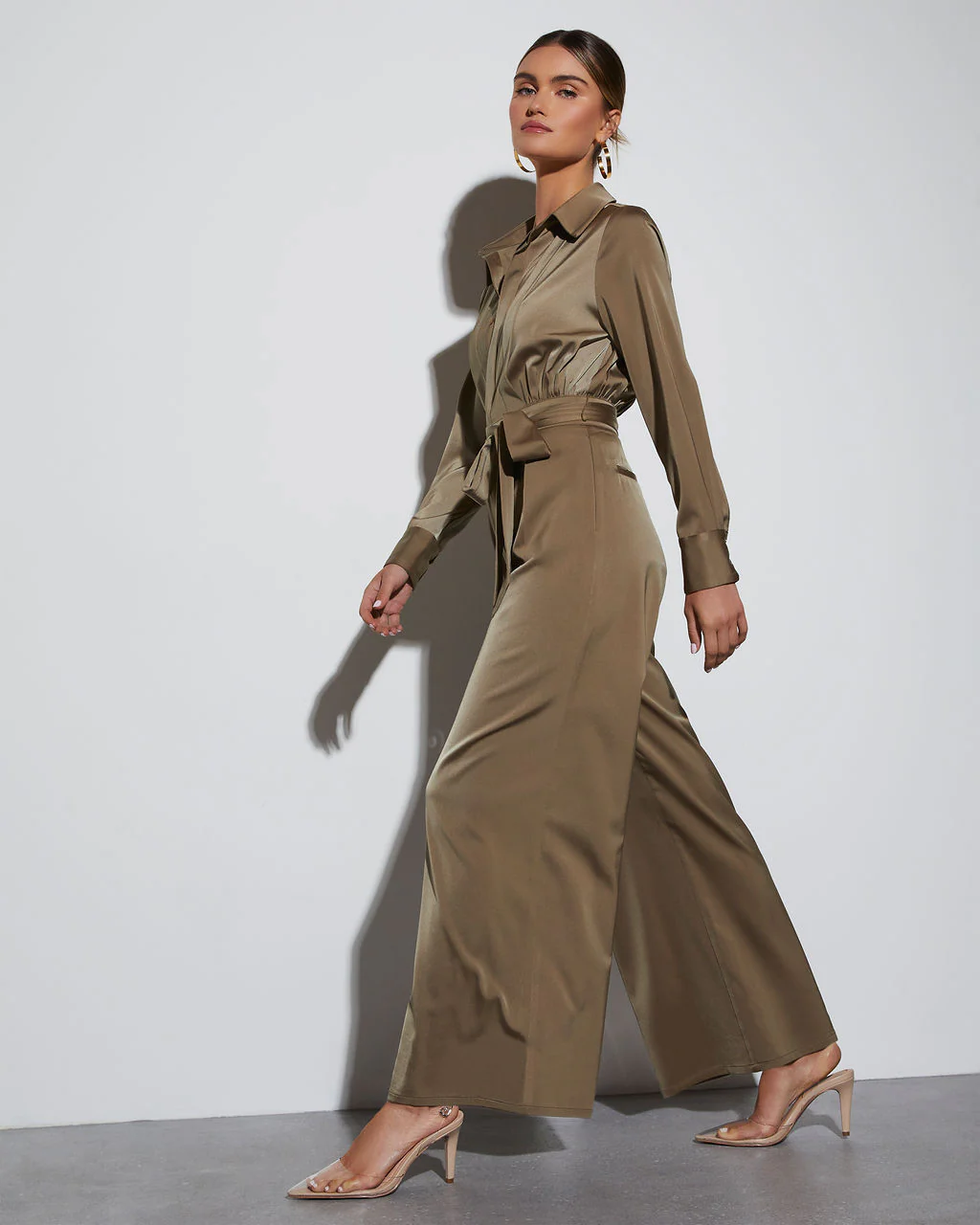 Pull It Together Satin Pocketed Jumpsuit