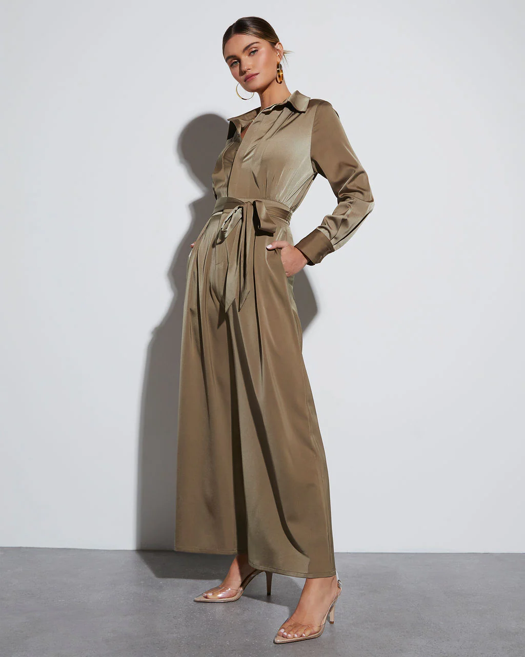 Pull It Together Satin Pocketed Jumpsuit