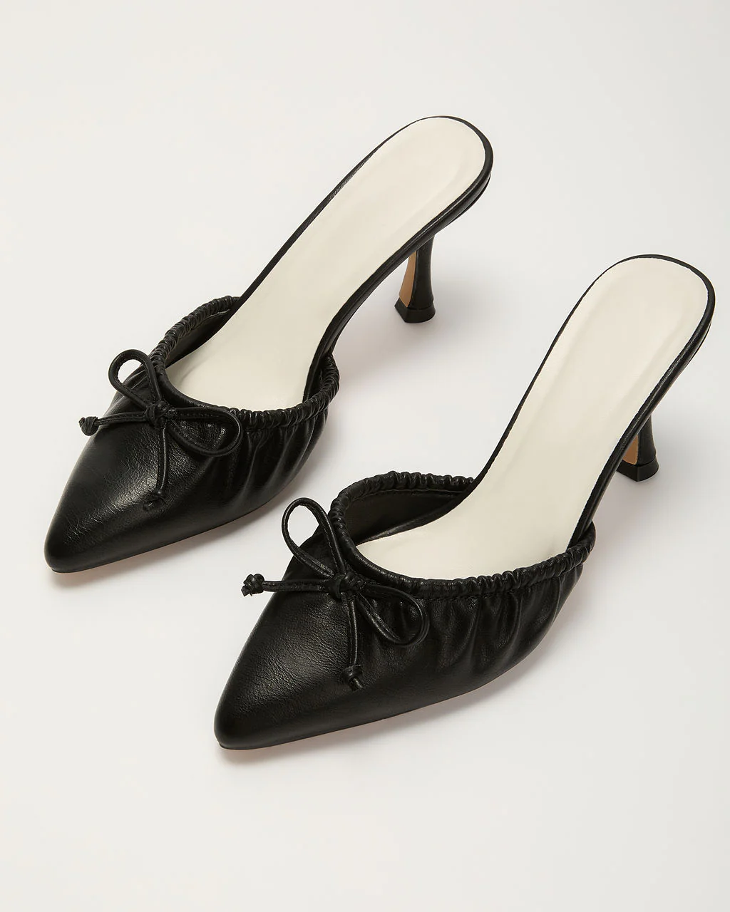 Laina Bow Ruched Heeled Mule
