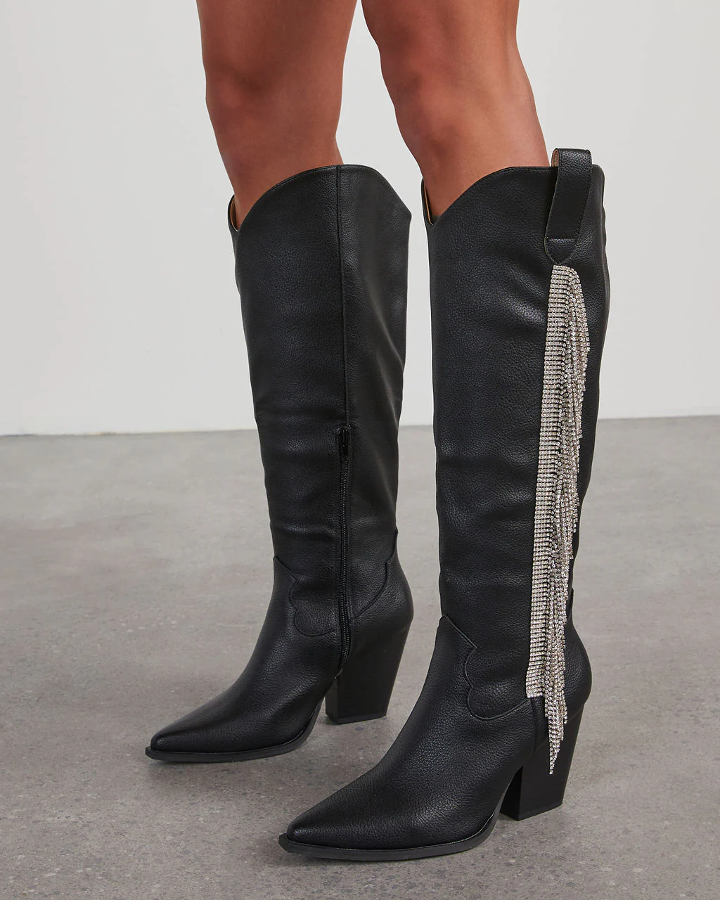 Bellatrix Rhinestone Fringe Western Boots